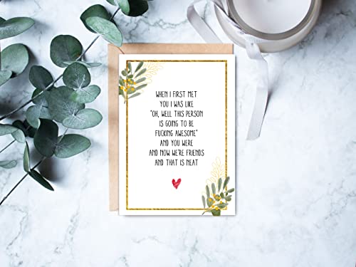 Funny Anniversary Friendship Card for Best Friend - Sarcastic Gift