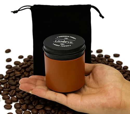 LBSOPVE Mini Portable Coffee Canister - Airtight Aluminium Jar for Travel (Variation 1)