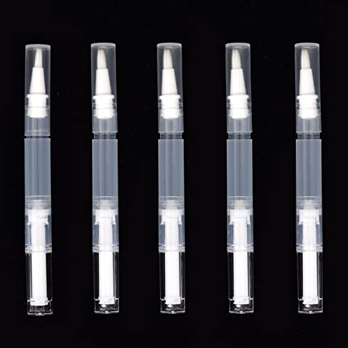5 Pcs 3ml Empty Twist Pens with Brush Tip for Nail Oil and Lip Gloss