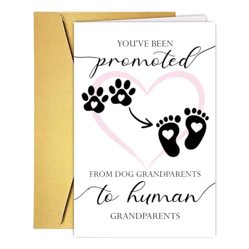 Cute Dog Grandparents Pregnancy Announcement Card - Unique Reveal Gift