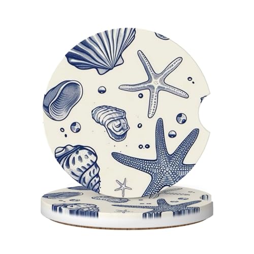 Car Coasters for Cup Holders - 2 Pack Ceramic Absorbent Design