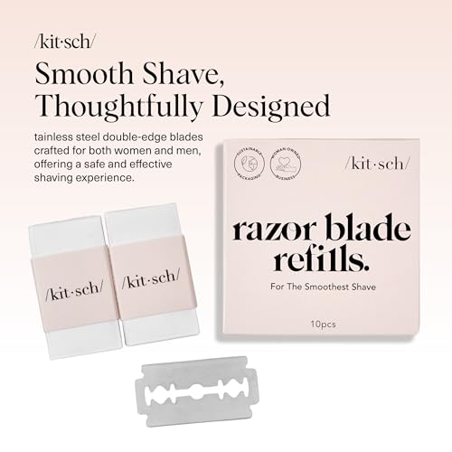 Kitsch Double Edge Safety Razor Blade Refills 10 Count