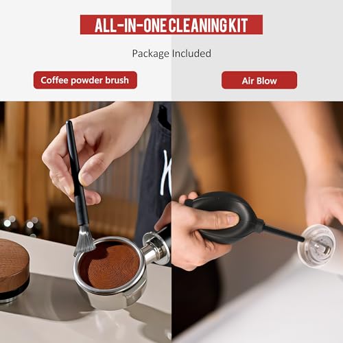 Li&Zhao Espresso Knock Box Space Gray - Premium Coffee Grounds Puck Container with Brush & Dust Blower