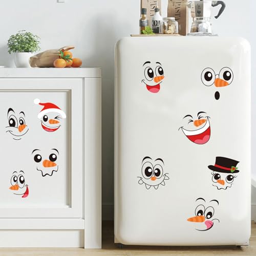 CCINEE 36pcs Christmas Snowman Face Stickers - Fun DIY Holiday Decor