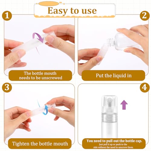 FAIRY CORA 6-Pack 5ml Refillable Travel Spray Bottles for Perfume and Essential Oils