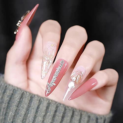 WOKOTO 24pcs Silver Zodiac Signs and Letters 3D Nail Art Charms