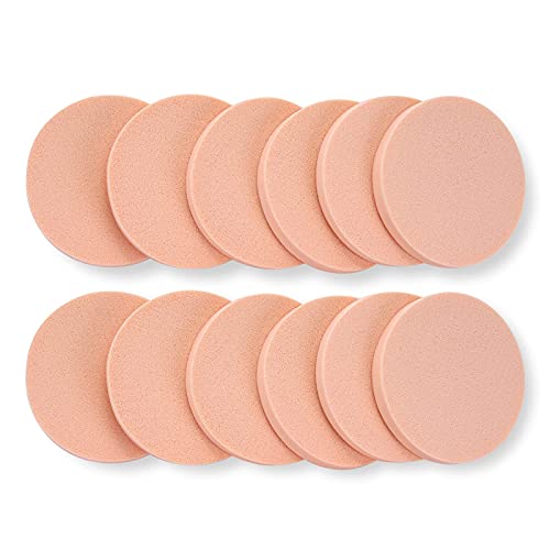 Molain Round Makeup Sponge Puffs 12-Piece Set for Liquid Foundation and Face Painting