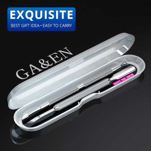 GA&EN Stainless Steel Cuticle Pusher and Gel Nail Scraper Tool 2-Piece Set