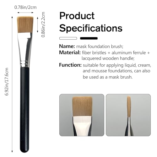 Jaasuee Square Foundation Brush - Flat Synthetic Makeup Brush for Liquid Cream