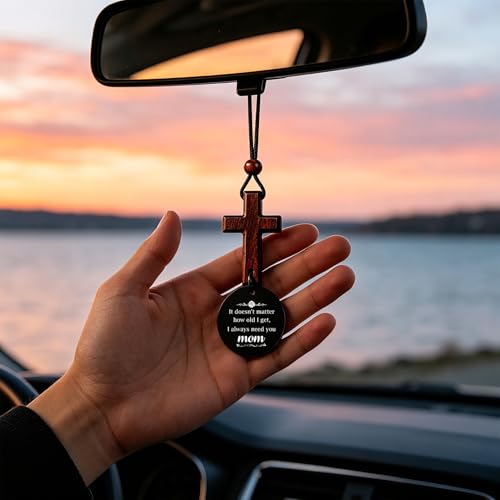 Cross Car Rear View Mirror Charm for Mom - Heartwarming Gift