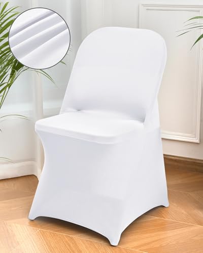 White Spandex Folding Chair Covers for Weddings & Events