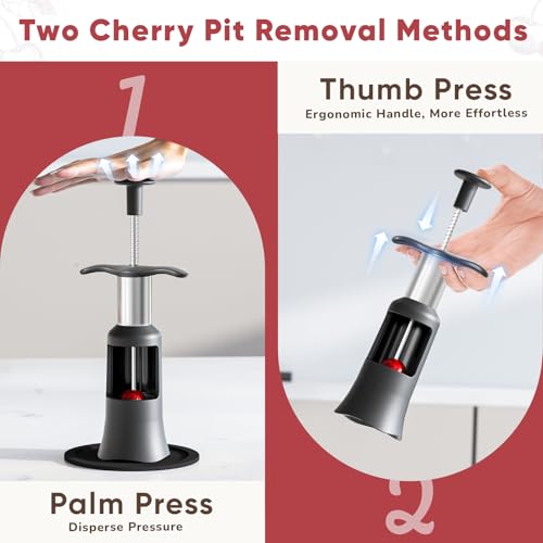 Durable Cherry Pitter Tool - Food-Grade Stainless Steel & PP Plastic