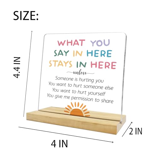 Confidentiality Acrylic Plaque for Women - What You Say Here Stays Here
