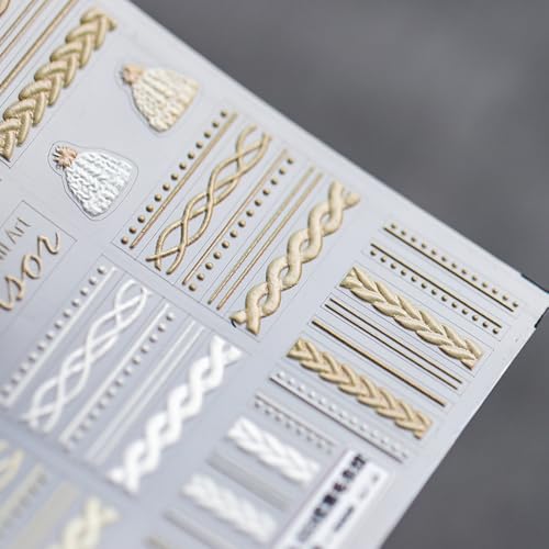 CEWEWP 5D Embossed Winter Knitted Nail Stickers Christmas Sweater Decals