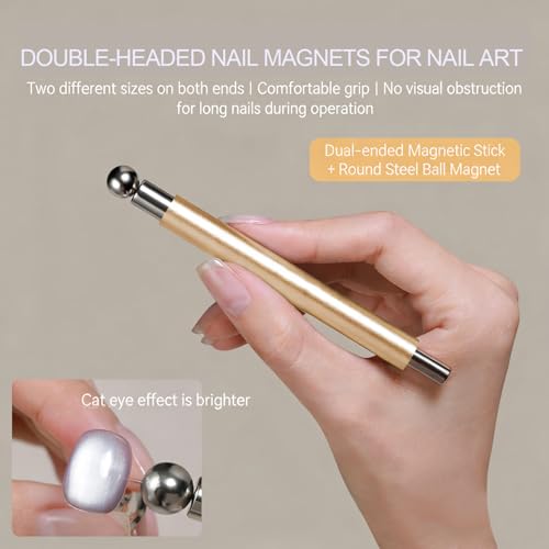 Cat Eye Nail Magnet Tool Double Ended with Round Bead 3.9 Inch