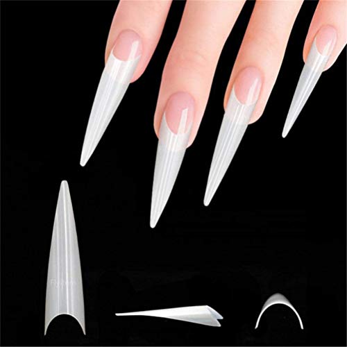 Yimart 300pcs Acrylic Stiletto Nail Tips Refill Size #5 #6 Clear