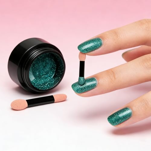 Chrome Nail Powder Mirror Effect Sky Blue Metallic Dust Pigment