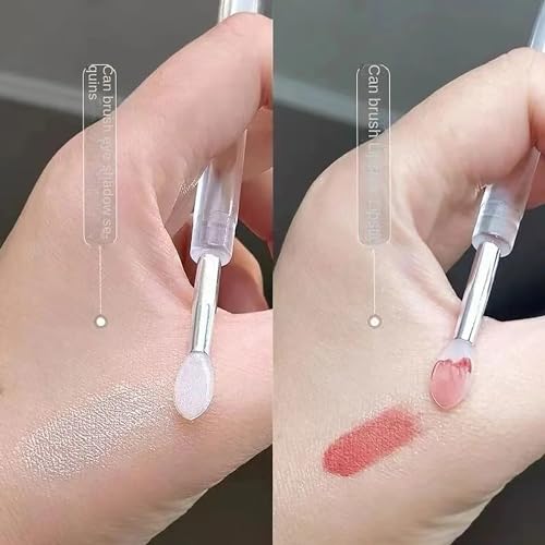 MOLILON 10 Pcs Silicone Nail Art Brushes with Caps for Chrome Powder