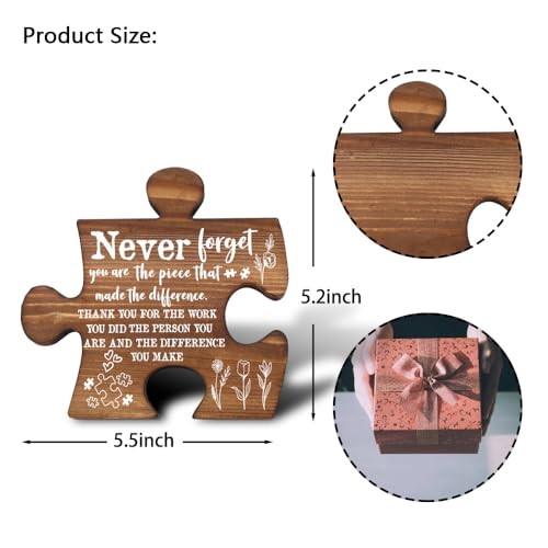 Never Forget Puzzle Piece Plaque - Inspirational Appreciation Gift for Women