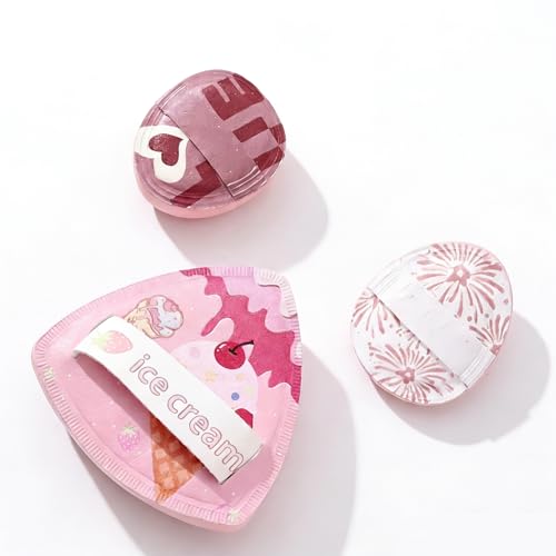 BOROLA 3-Piece Makeup Sponge Set with Mini Thumb Puff and Triangle Blender