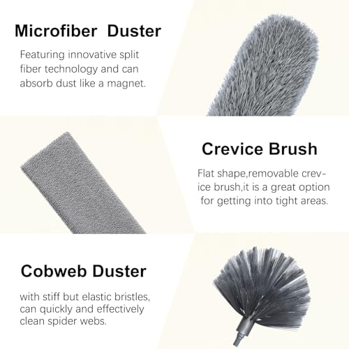 100-Inch Telescopic Microfiber Duster Set for High Cleaning