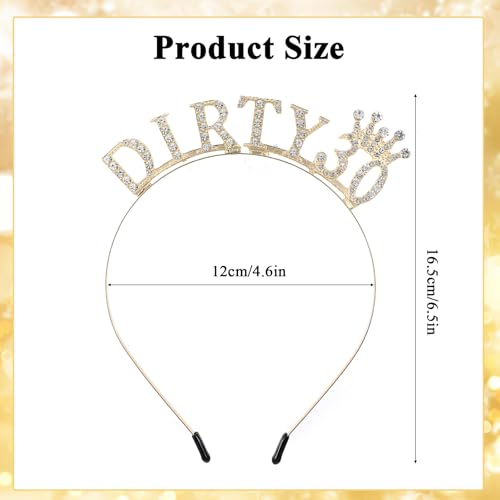 30th Birthday Gold Tiara Headband - Zinc Alloy Party Decoration