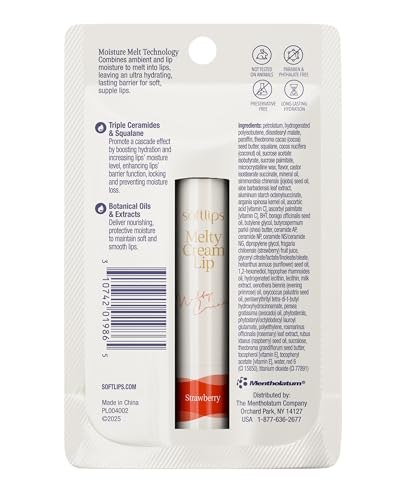 Softlips Melty Cream Hydrating Lip Balm Strawberry 0.12 oz