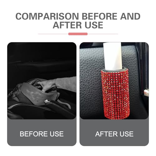 Bling Car Lipstick Holder - Self-Adhesive Rhinestone Organizer