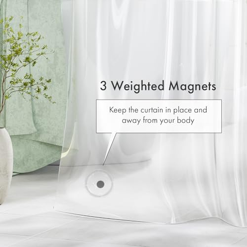 Amazer Extra Long Shower Curtain Liner, 72x84 Clear PEVA Waterproof Liner