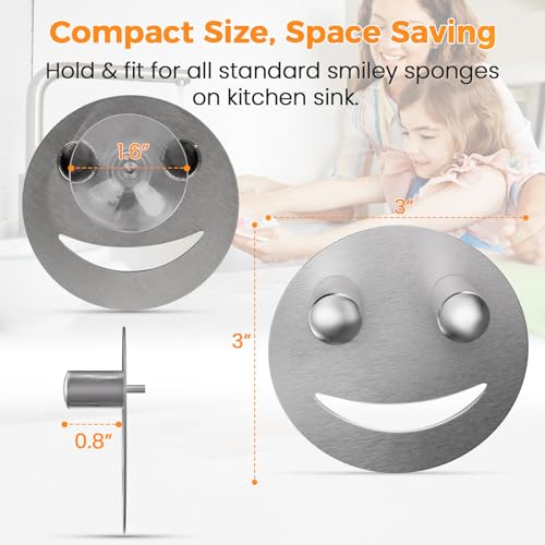 Stainless Steel Sponge Holder with Suction Cup - 1 Pack, Kitchen & Bathroom Caddy