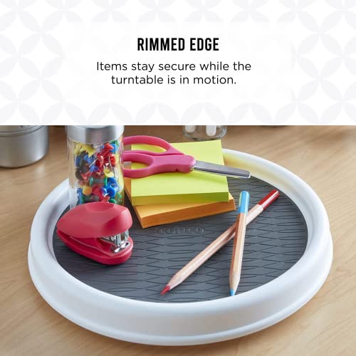 Copco 12-Inch Non-Skid White/Gray Lazy Susan Turntable for Kitchen & Pantry