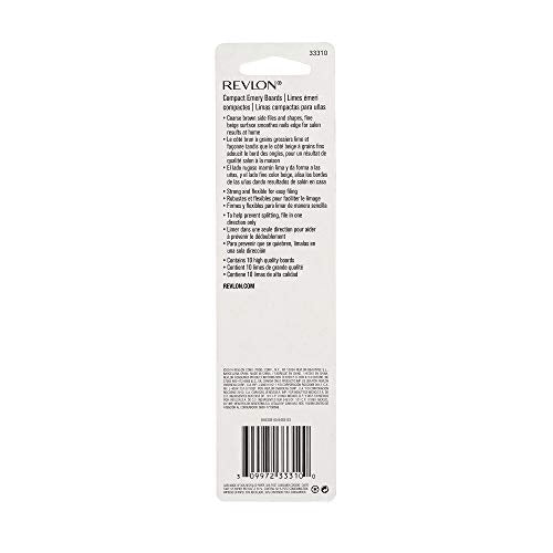 Revlon Compact Dual-Sided Emery Boards Nail File Pack of 10