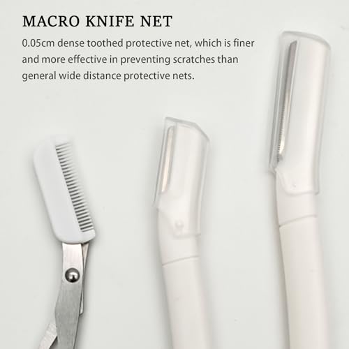 Eyebrow Razor Set with Facial Scissors and Protective Covers