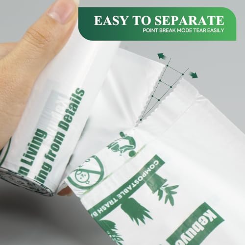 Kebuye 1.2 Gallon Biodegradable Small Trash Bags - 120 Count Pack