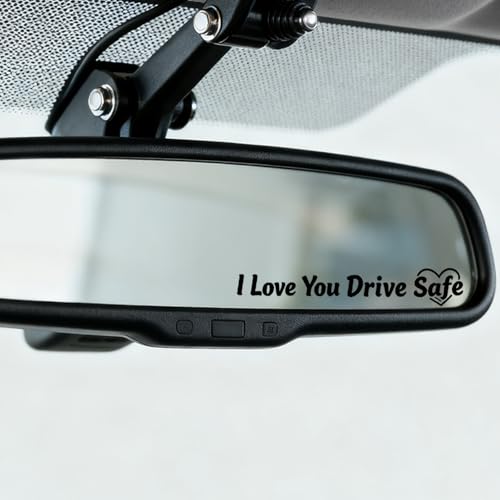I Love You Drive Safe Rearview Mirror Decals - 4 Pack Waterproof Vinyl Car Stickers