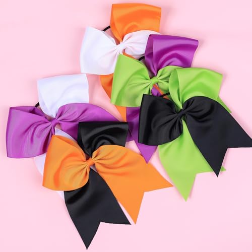 Spenlly 7 Inch Large Halloween Hair Bow Ponytail Holder Ribbon