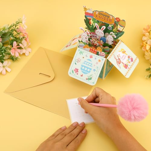 3D Easter Pop Up Card with Bunny & Egg - Greeting Card for All Ages