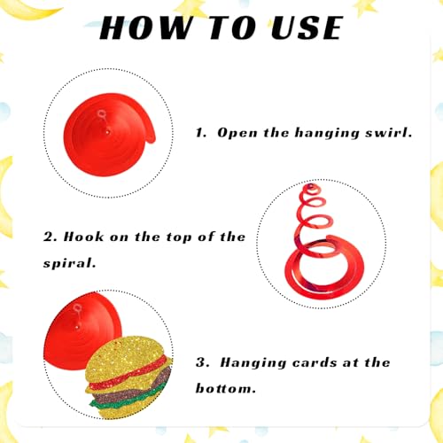 Hamburger Hanging Swirl Decorations - Fast Food Party Supplies