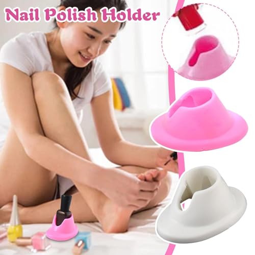 2 Pcs Silicone Nail Polish Bottle Holder - Anti-Spill Manicure Stand