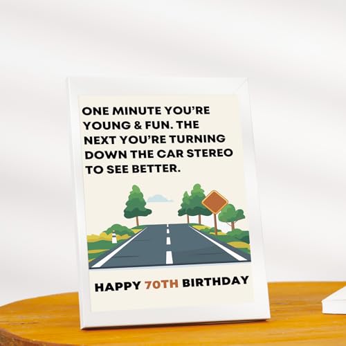 70th Birthday Card for Women and Men - OJ 948 Luxury Linen Greeting Card