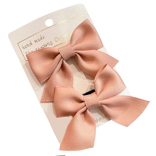 2-Piece Gradient Rainbow Hair Bow Clips with Pearls and Ribbons for Girls