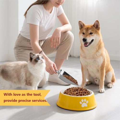304 Stainless Steel Dog Food Scoop - 1 Cup Measuring Cup with Long Handle