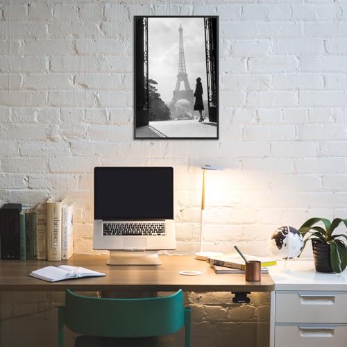 Trendy Black and White Eiffel Tower Canvas Poster – 8x12in