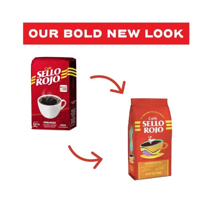 Sello Rojo Medium Roast Ground Coffee, 10 oz - Authentic Colombian Flavor