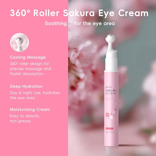 MIESCHER Sakura Under Eye Cream with Cooling Roller Ball 0.53oz