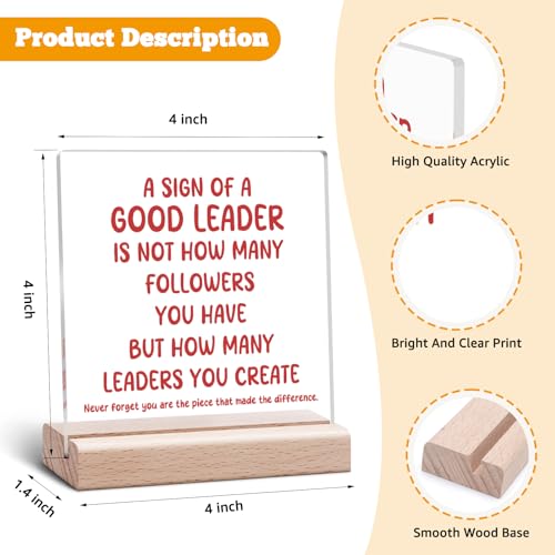 Thank You Gifts for Boss - Acrylic Desk Sign with Stand