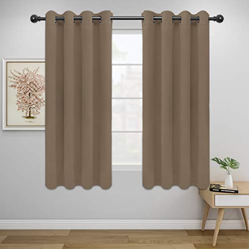 Easy-Going Blackout Curtains, 2 Panels 52x63 in, Camel - Noise Reduction