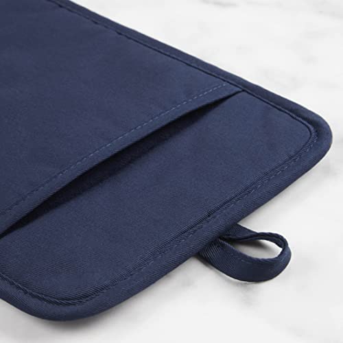 KitchenAid Ribbed Silicone Pot Holder Set, 7"x9" Ink Blue, 2-Pack