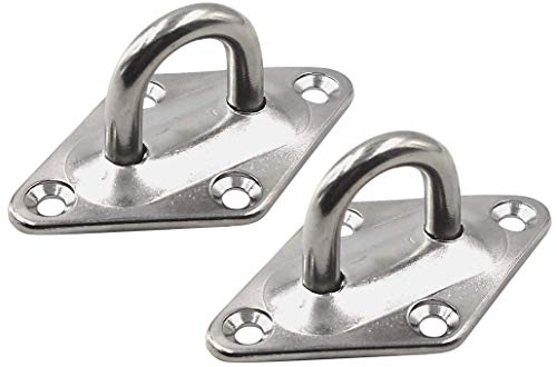 2-Pack Heavy Duty M6 Zinc Steel Diamond Pad Eye Plates
