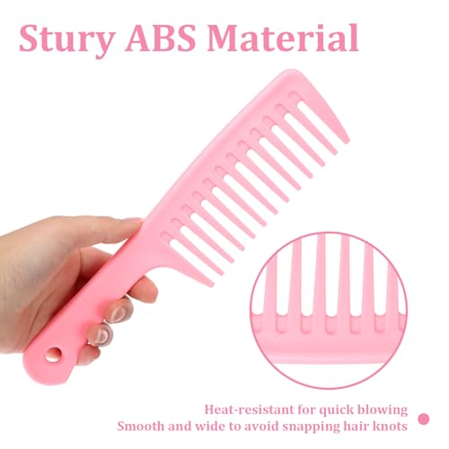 Psiriol 2-Piece Hair Comb Set, Wide Tooth Curl Comb and Fine Tooth Rat Tail Detangling Comb for All Hair Types